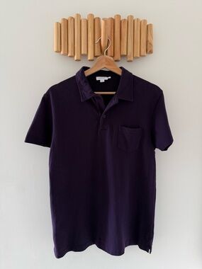 Sunspel Riviera Polo Shirt - Medium - Dark Plum - Made in Portugal